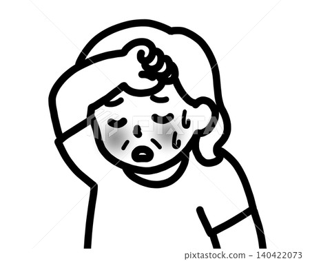 Senior woman feeling unwell due to heatstroke (icon) Senior woman feeling unwell due to heatstroke (icon) 140422073