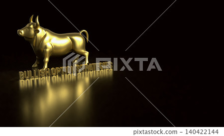 Golden Bullish Option Strategies Investment Concept Display 3d render. Golden Bullish Option Strategies Investment Concept Display 3d render. 140422144