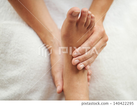 Massage, foot and spa or salon treatment, beautician and pedicure for wellness and self care. Physiotherapy, reflexology and stress relief by masseuse, muscle relaxation and holistic healing client Massage, foot and spa or salon treatment, beautician and pedicure for wellness and self care. Physiotherapy, reflexology and stress relief by masseuse, muscle relaxation and holistic healing client 140422295