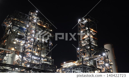 福島縣磐城市那可曾IGCC發電廠的夜景 福島縣磐城市那可曾IGCC發電廠的夜景 140422723