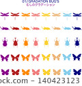 [Materials] Colorful insect gradient silhouette set 140423123