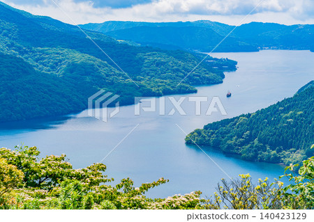 [Kanagawa Prefecture] Hakone Ashinoko Lake: Sightseeing boats on the lake 140423129