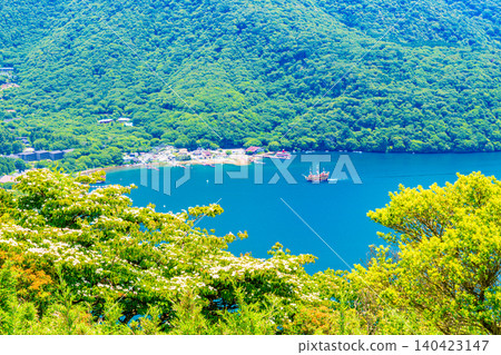 [Kanagawa Prefecture] Hakone Ashinoko Lake: Sightseeing boats on the lake 140423147