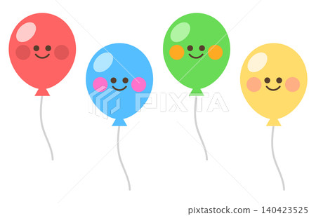 A set of colorful star-shaped balloons (with faces) 140423525