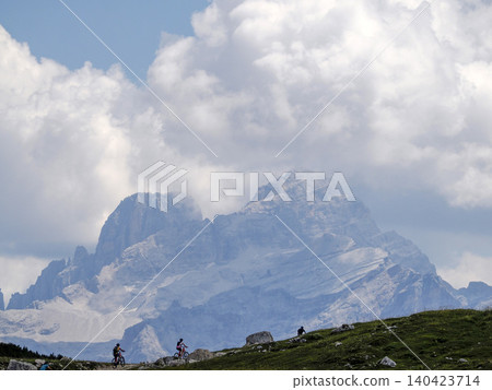 Marmolada glacier Dolomites Corvara view from piz boe mountain landscape Marmolada glacier Dolomites Corvara view from piz boe mountain landscape 140423714