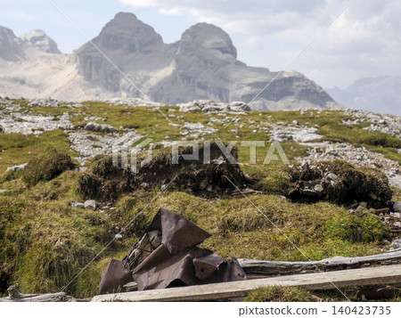 dolomites sass de stria world war I foxholes trenches tunnels 140423735
