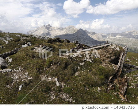 dolomites sass de stria world war I foxholes trenches tunnels 140423736