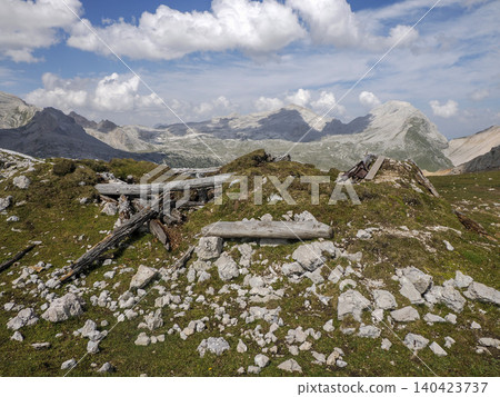 dolomites sass de stria world war I foxholes trenches tunnels 140423737