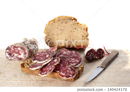 dried sausage and bread dried sausage and bread 140424178