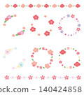 Japanese-style floral frame and border material set [Spring colors] 140424858