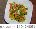Homemade Salad With Vegetables and Fish 140424861