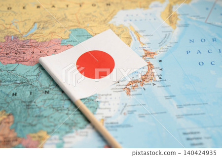 Bangkok, Thailand December 10, 2023 Japan map in world map paper. Bangkok, Thailand December 10, 2023 Japan map in world map paper. 140424935