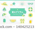 一套經典夏季物品的圖示插圖 140425213
