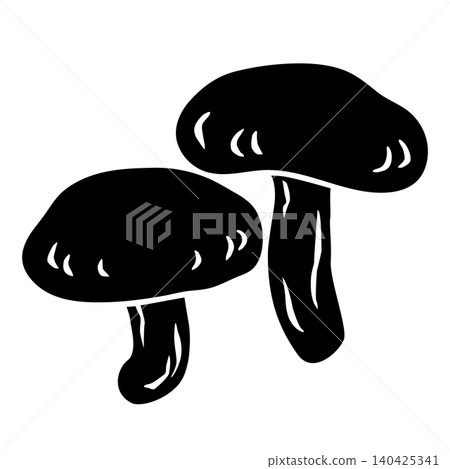 香菇的簡單單色向量插圖 140425341
