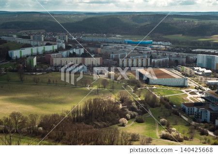 City District and Green Park from Hilltop View 140425668