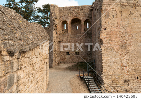 Interior Courtyard of Ancient Castle Ruins Interior Courtyard of Ancient Castle Ruins 140425695