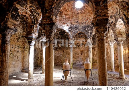 Interior of a historic bath - Banys arabs in Palma de Mallorca Interior of a historic bath - Banys arabs in Palma de Mallorca 140426032