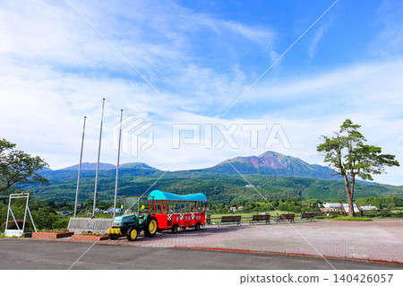 Mount Takachiho as seen from Takachiho Ranch in Miyakonojo City, Miyazaki Prefecture 140426057