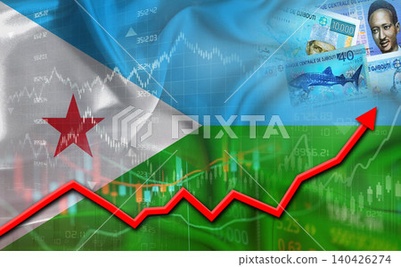 Djiboutian economic growth on financial graph. Djibouti financial growth on market graph Djiboutian economic growth on financial graph. Djibouti financial growth on market graph 140426274