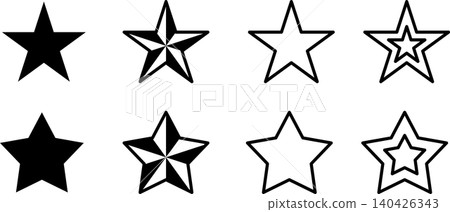 Ratings, reviews, and a sparkling star icon illustration mark (black and white) Ratings, reviews, and a sparkling star icon illustration mark (black and white) 140426343