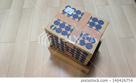 Cardboard boxes from online shopping piled on the floor of the room #4 Cardboard boxes from online shopping piled on the floor of the room #4 140426754