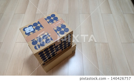 Cardboard boxes from online shopping piled on the floor of the room #1 Cardboard boxes from online shopping piled on the floor of the room #1 140426757