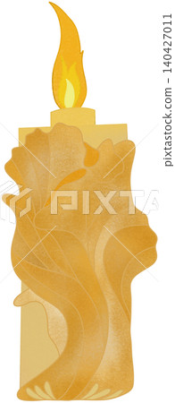 yellow carved candle yellow carved candle 140427011