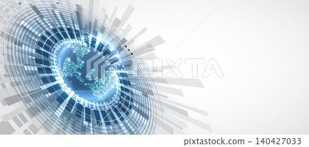 Abstract earth technology concept in dark network system 140427033