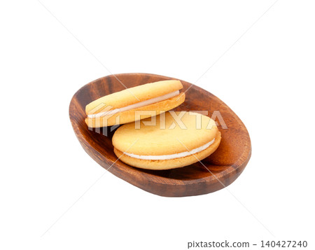 Galette with lemon cream filling [White background, cutout] 140427240