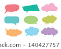 Speech bubble colorful line art icon set to communication geometric graphic element. 140427757