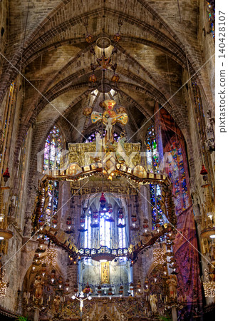 Interior of Catedral Basilica de Santa Maria de Mallorca - Spain Interior of Catedral Basilica de Santa Maria de Mallorca - Spain 140428107