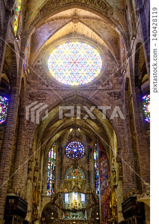 Interior of Catedral Basilica de Santa Maria de Mallorca - Spain Interior of Catedral Basilica de Santa Maria de Mallorca - Spain 140428119