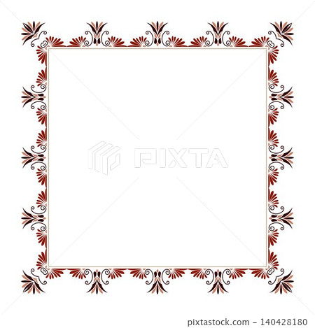 Vintage decorative frame. Floral border. Egyptian, Assyrian, Greek motif. For plate, porcelain design, classic border, invitation, greeting card. Elegant element for design in Eastern style Vintage decorative frame. Floral border. Egyptian, Assyrian, Greek motif. For plate, porcelain design, classic border, invitation, greeting card. Elegant element for design in Eastern style 140428180