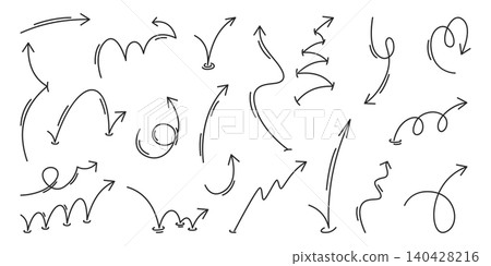 Playful bounce arrows set isolated on white Playful bounce arrows set isolated on white 140428216