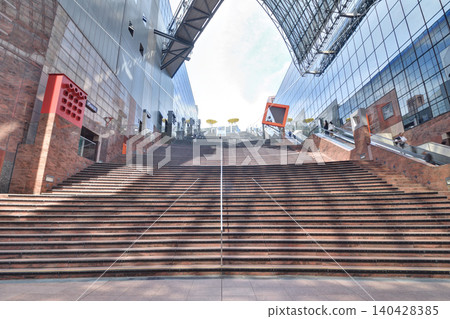 Great staircase of the Kyoto station building Great staircase of the Kyoto station building 140428385