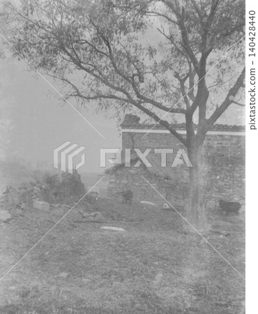 Vintage photograph, 1937-1945, Republic of China during the Second Sino-Japanese War, a private house in Nanjing or the outskirts of Shanghai. Vintage photograph, 1937-1945, Republic of China during the Second Sino-Japanese War, a private house in Nanjing or the outskirts of Shanghai. 140428440