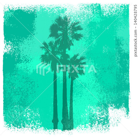 Paint a minty summer palm tree with a hand-painted roller. Paint a minty summer palm tree with a hand-painted roller. 140428795