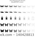 [Material] Monochrome and grayscale insect silhouette set (04) 140428813