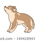 Illustration of a frightened chubby Shiba Inu 140428943