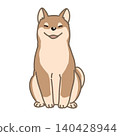 Illustration of a chubby Shiba Inu sitting down 140428944