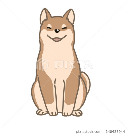 一幅胖胖的柴犬坐著的插圖 一幅胖胖的柴犬坐著的插圖 140428944