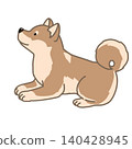 Illustration of a chubby Shiba Inu lying down 140428945