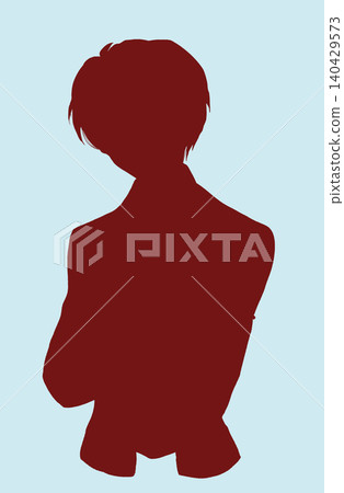 Silhouette of a man with his arms crossed. Silhouette of a man with his arms crossed. 140429573