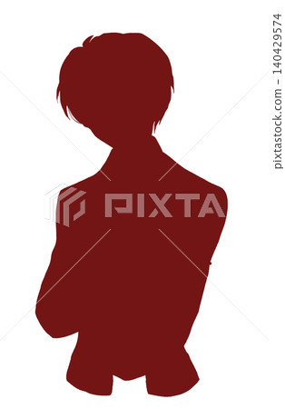 Silhouette of a man with his arms crossed. Silhouette of a man with his arms crossed. 140429574