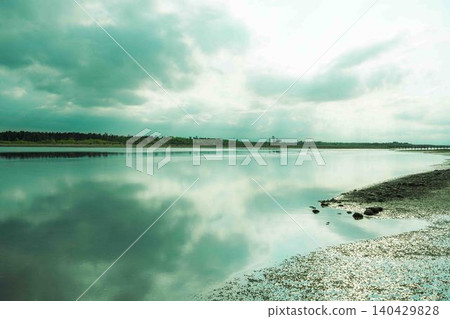 Sky on water surface Sky on water surface 140429828