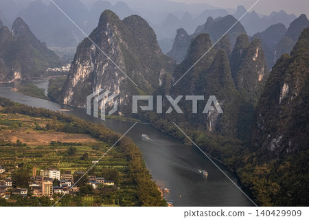 The Lijiang River, which flows through the Guilin Scenic Area in China The Lijiang River, which flows through the Guilin Scenic Area in China 140429909