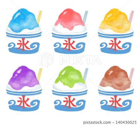 Shaved ice illustration, summer festival, food stall, cafe, sweets, summer tradition, design material 140430025