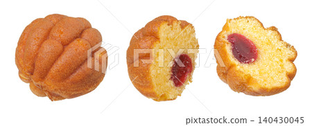 nut-shaped cookies with fruit jam isolated on white background nut-shaped cookies with fruit jam isolated on white background 140430045