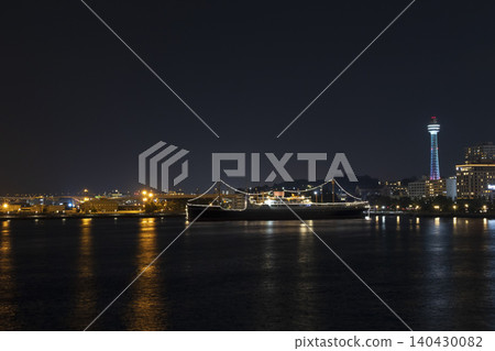 ship floating on the sea at night 140430082