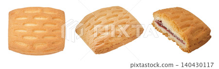shortbread cookie isolated on white background. Top view. Flat lay shortbread cookie isolated on white background. Top view. Flat lay 140430117